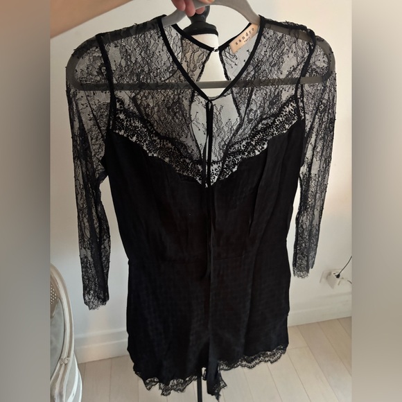 Sandro Sheer Black Lace Romper - Picture 1 of 7